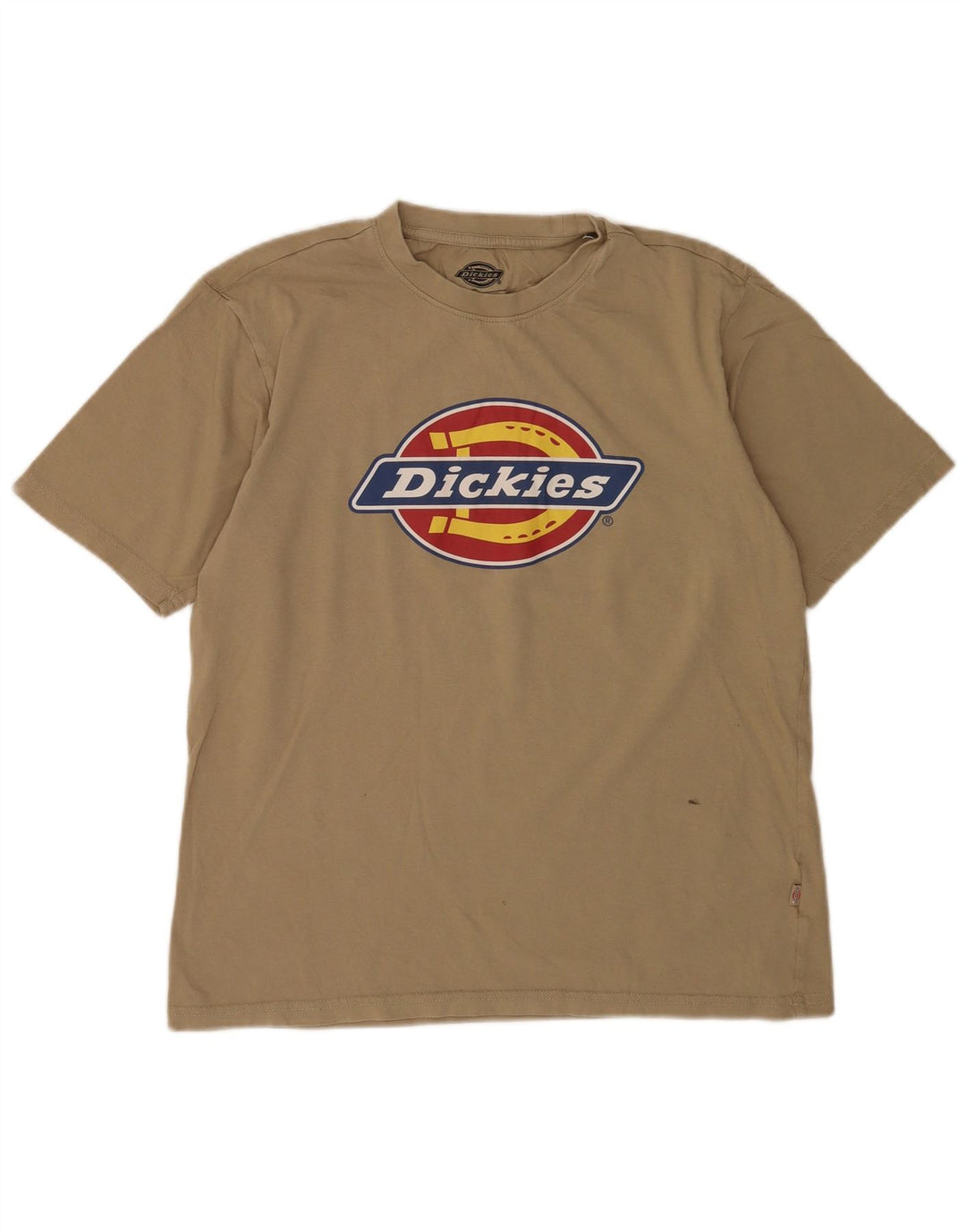 Męski T-shirt z grafiką Dickies, mały, beżowy, bawełniany