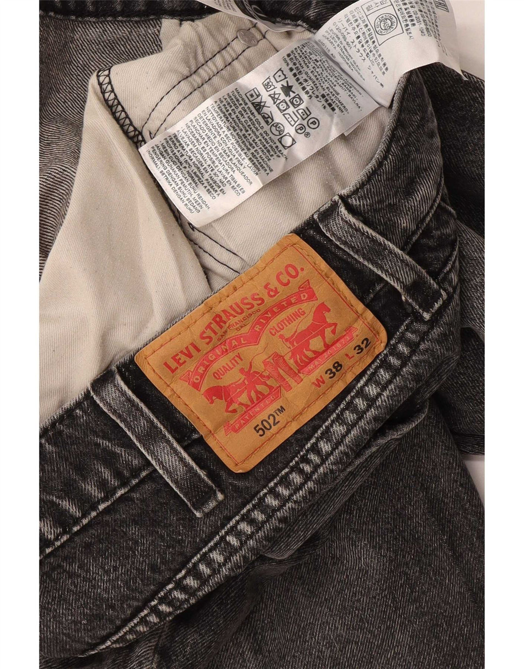 Męskie jeansy Levi's 502 Tapered W38 L32 Szara bawełna