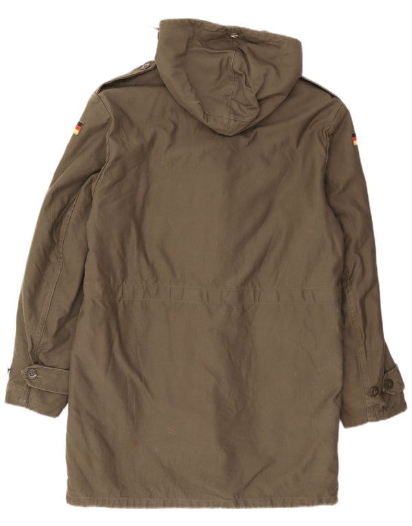 Vintage męska kurtka wojskowa z kapturem i kapturem UK 38 Medium Khaki Army