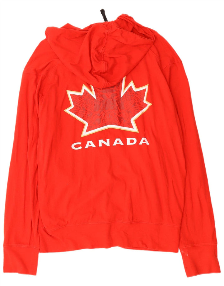 Męski sweter z kapturem i zamkiem błyskawicznym Nike Canada, średnio czerwony, bawełniany