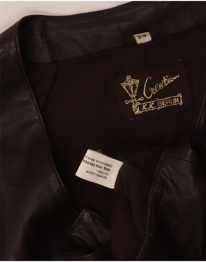 Creation Męska kamizelka EU 54 2XL Brązowa Skóra