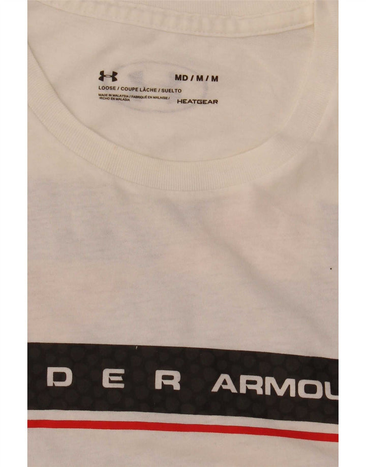Męski t-shirt z grafiką Under Armour Heat Gear, średni biały