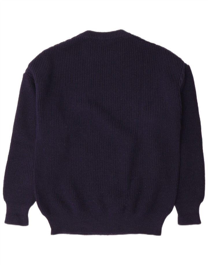 Męski sweter z okrągłym dekoltem Ellesse IT 52, duży, granatowy, wełniany
