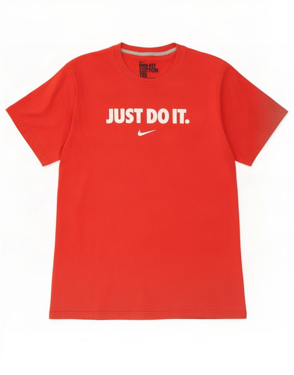Męska koszulka z grafiką Nike Dri Fit Top UK 34/36 Mała czerwona bawełna
