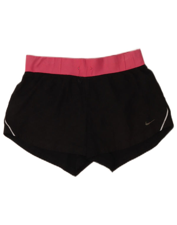 Damskie spodenki sportowe Nike Dri Fit UK 8, mały, czarny poliester z blokami kolorów