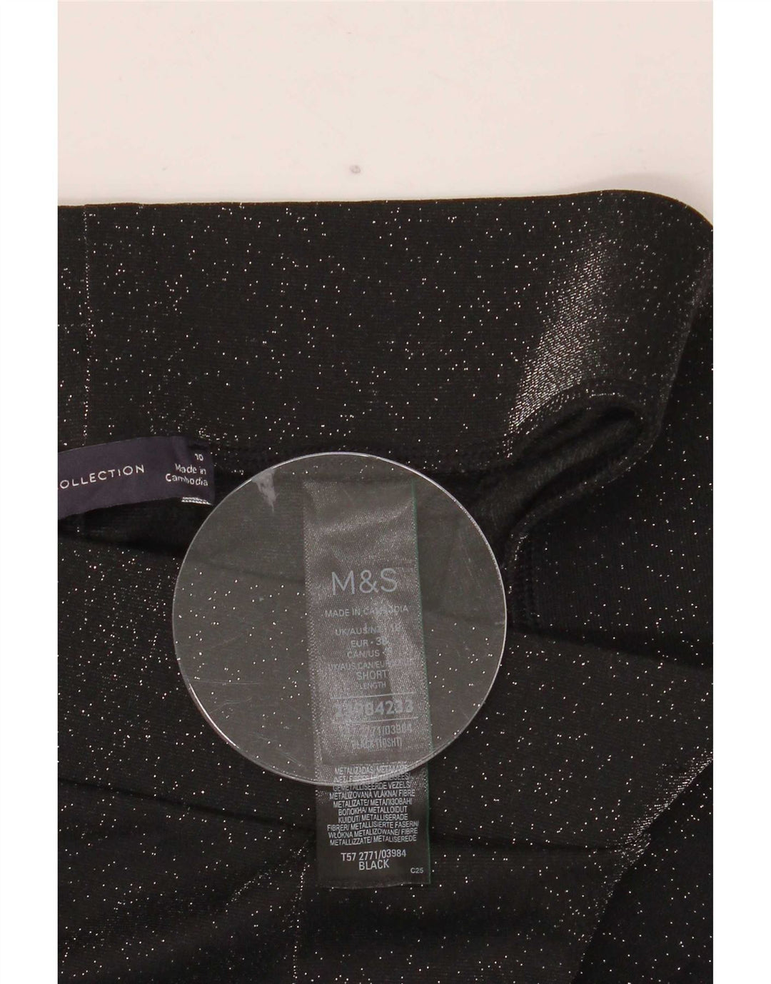 Legginsy damskie Marks & Spencer UK 10, małe, czarne, nakrapiane, poliamid