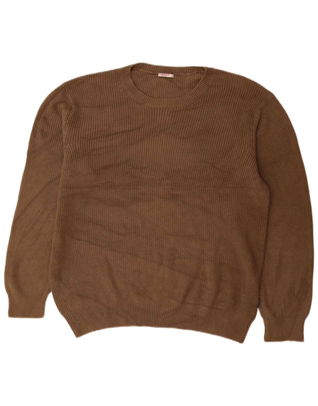 Męski sweter z okrągłym dekoltem Carrera 2XL, brązowa bawełna