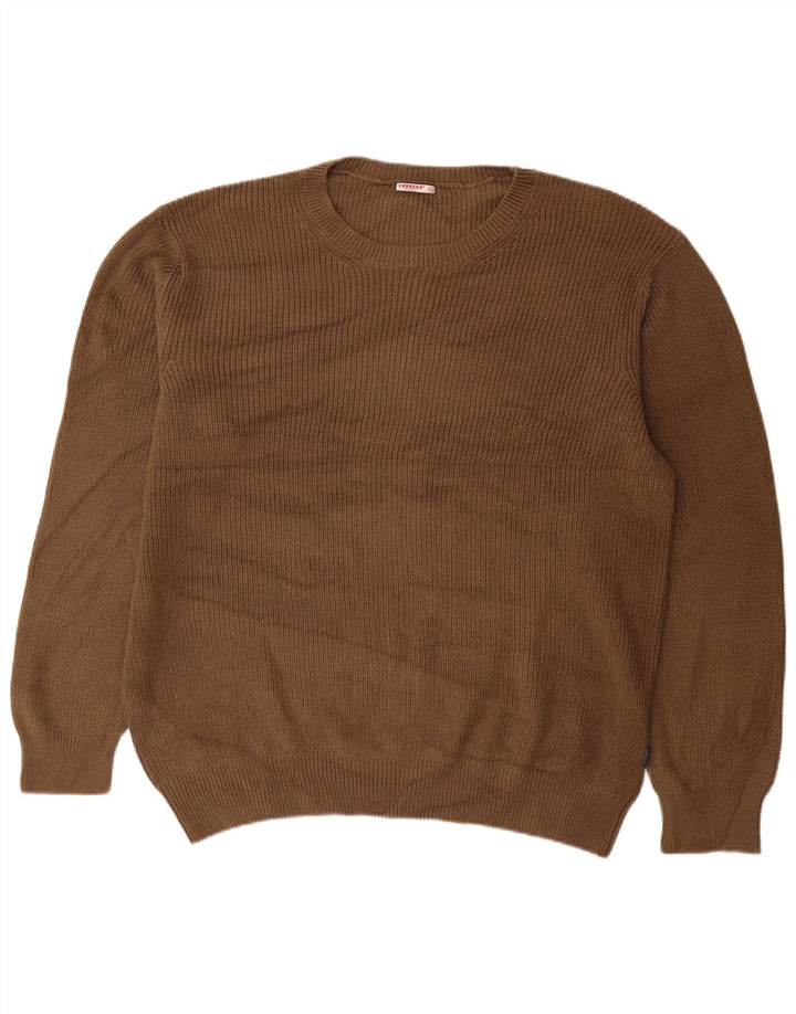 Męski sweter z okrągłym dekoltem Carrera 2XL, brązowa bawełna
