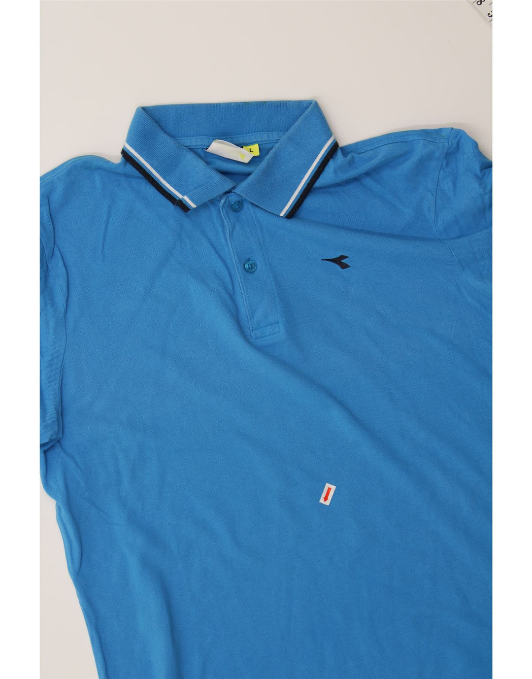 DIADORA Mens Polo Shirt Large Blue Cotton Vintage Diadora and Second-Hand Diadora from Messina Hembry 