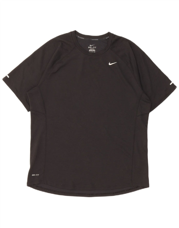 Męski T-shirt Nike Dri Fit, duży, czarny, poliestrowy