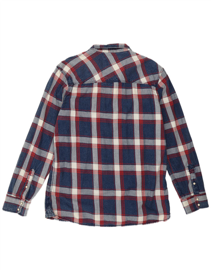 Koszula męska Tom Tompson Slim Fit 2XL, bawełniana, granatowa w kratkę