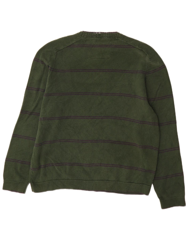 Męski sweter Nautica z okrągłym dekoltem XL, bawełniany w zielone paski