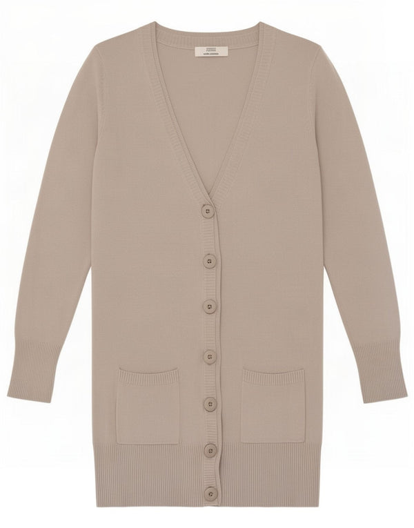 Marks & Spencer Damski sweter rozpinany o przedłużonym fasonie, UK 10, mały, szary