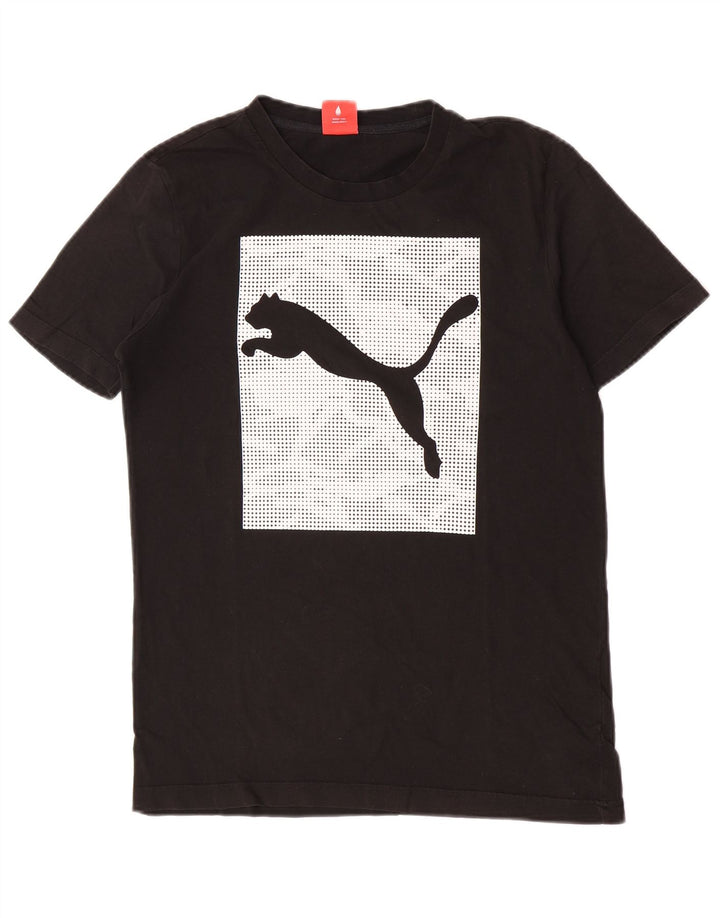 Męski T-shirt z grafiką Puma, mały, czarny, bawełniany