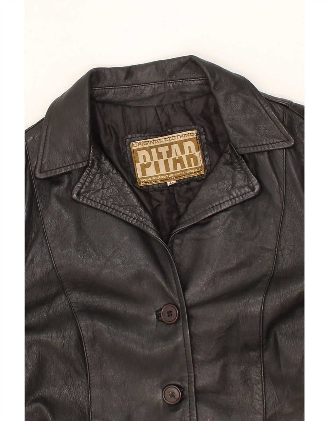 VINTAGE Womens Leather Jacket IT 46 Large Black Leather Vintage Vintage and Second-Hand Vintage from Messina Hembry 