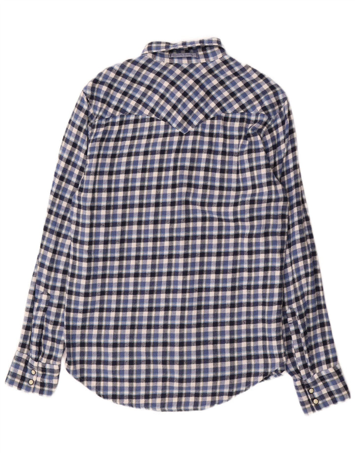 Męska koszula flanelowa Levi's Slim Fit, bawełniana w średnią niebieską kratkę
