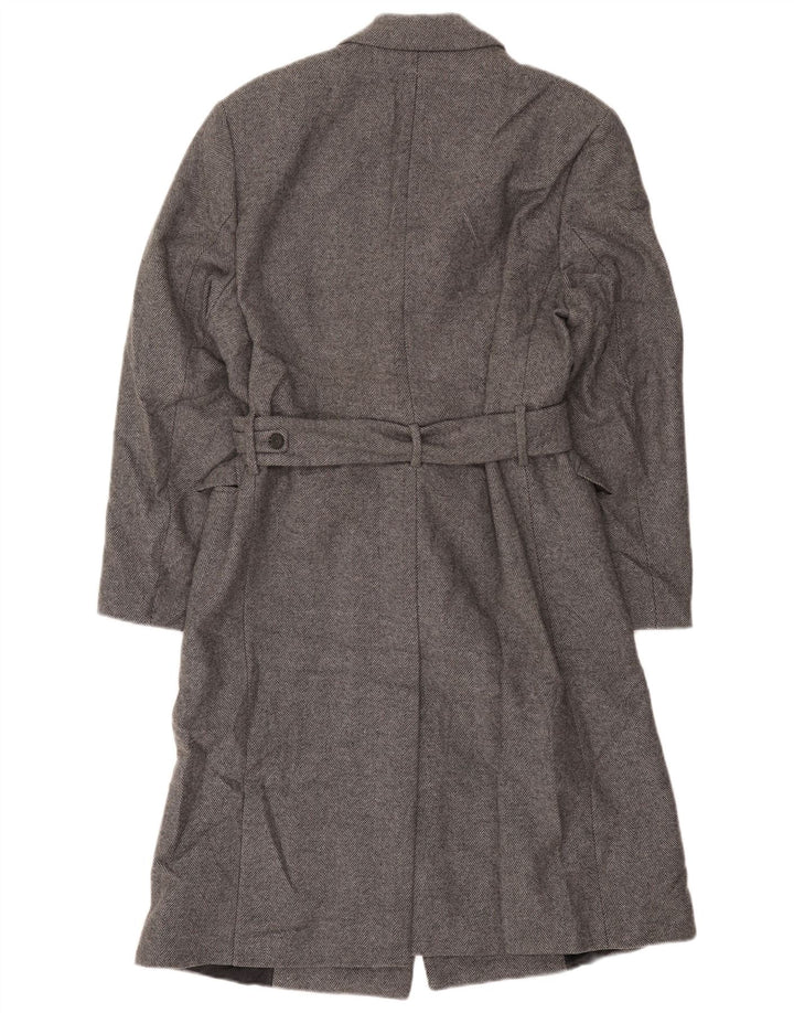 Męski dwurzędowy płaszcz Zara UK 38 Średni szary, wełniany w jodełkę