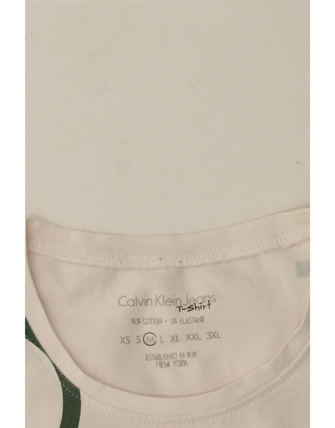 Damska koszulka z grafiką CALVIN KLEIN JEANS Top UK 12, średnia biała bawełna