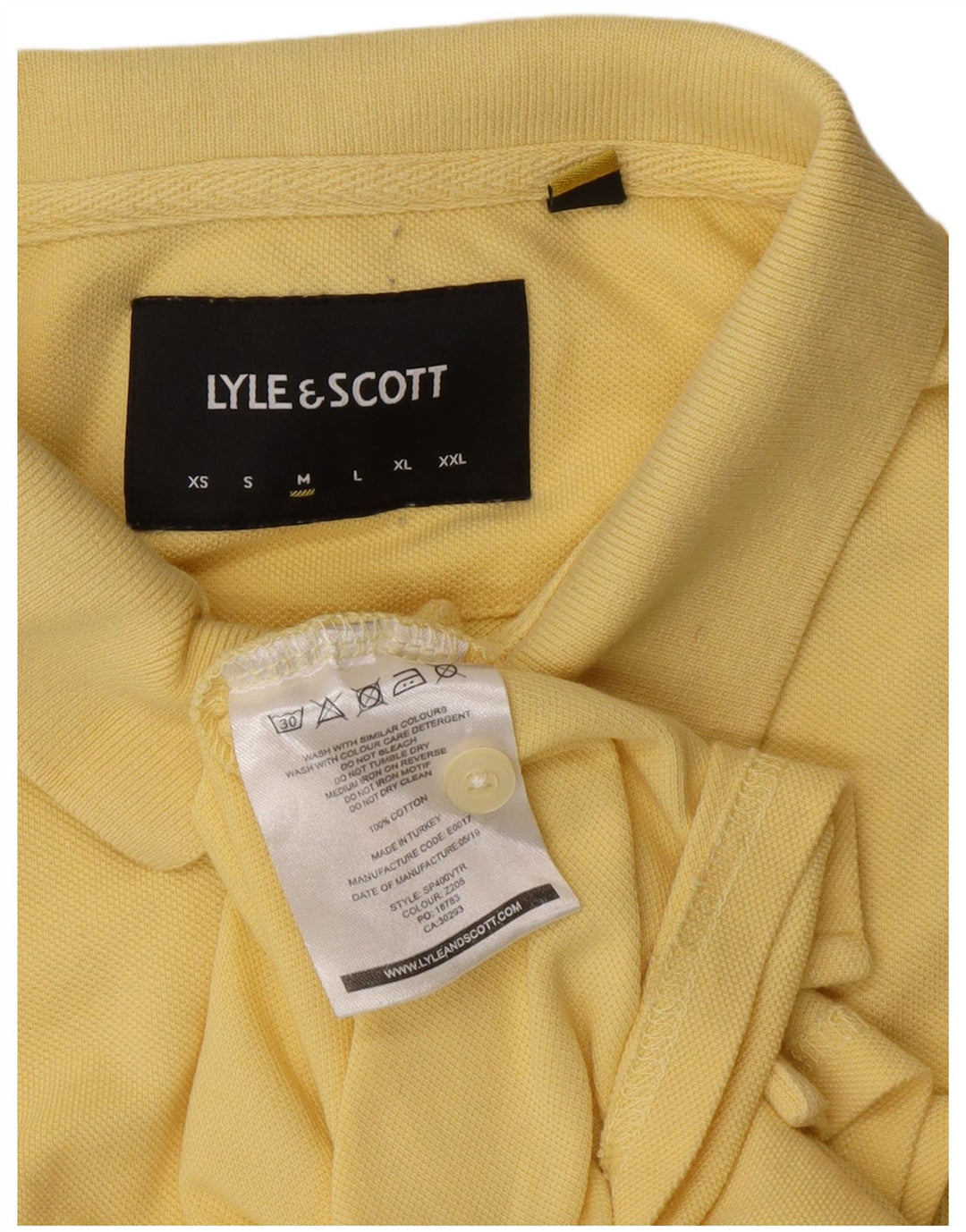 Męska koszulka polo Lyle & Scott, średnia żółta bawełna