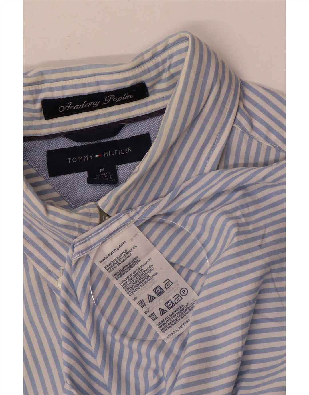 Koszula męska Tommy Hilfiger, bawełniana w średnie niebieskie prążki