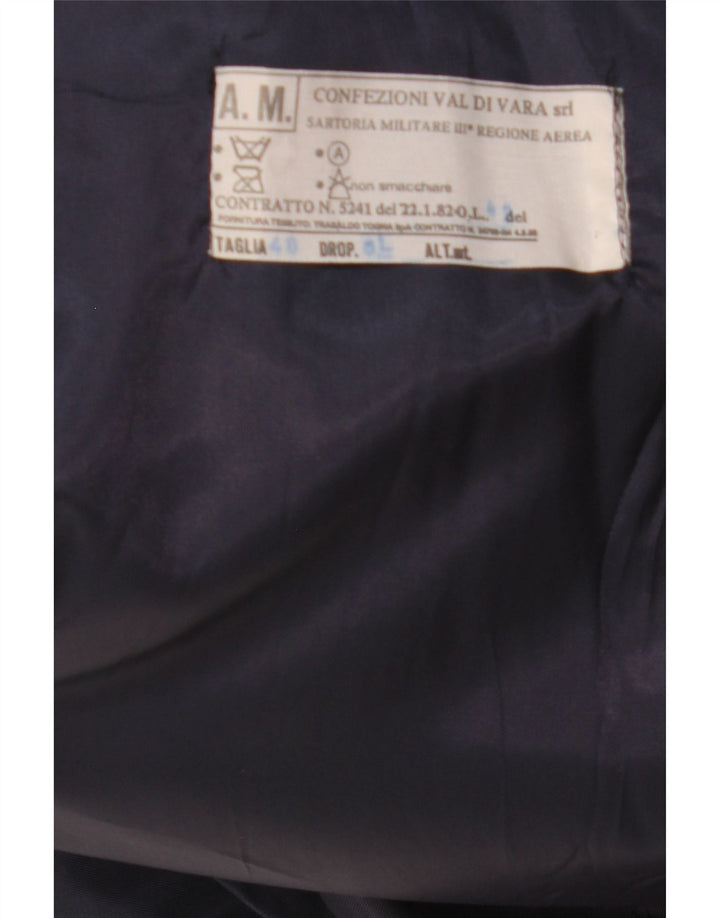 Vintage męski trencz IT 48 średni granatowy