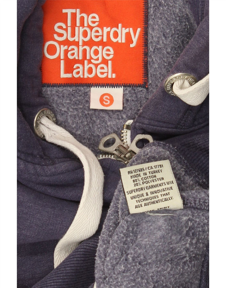 Męski sweter z kapturem i zamkiem Superdry, mały, granatowy, bawełniany