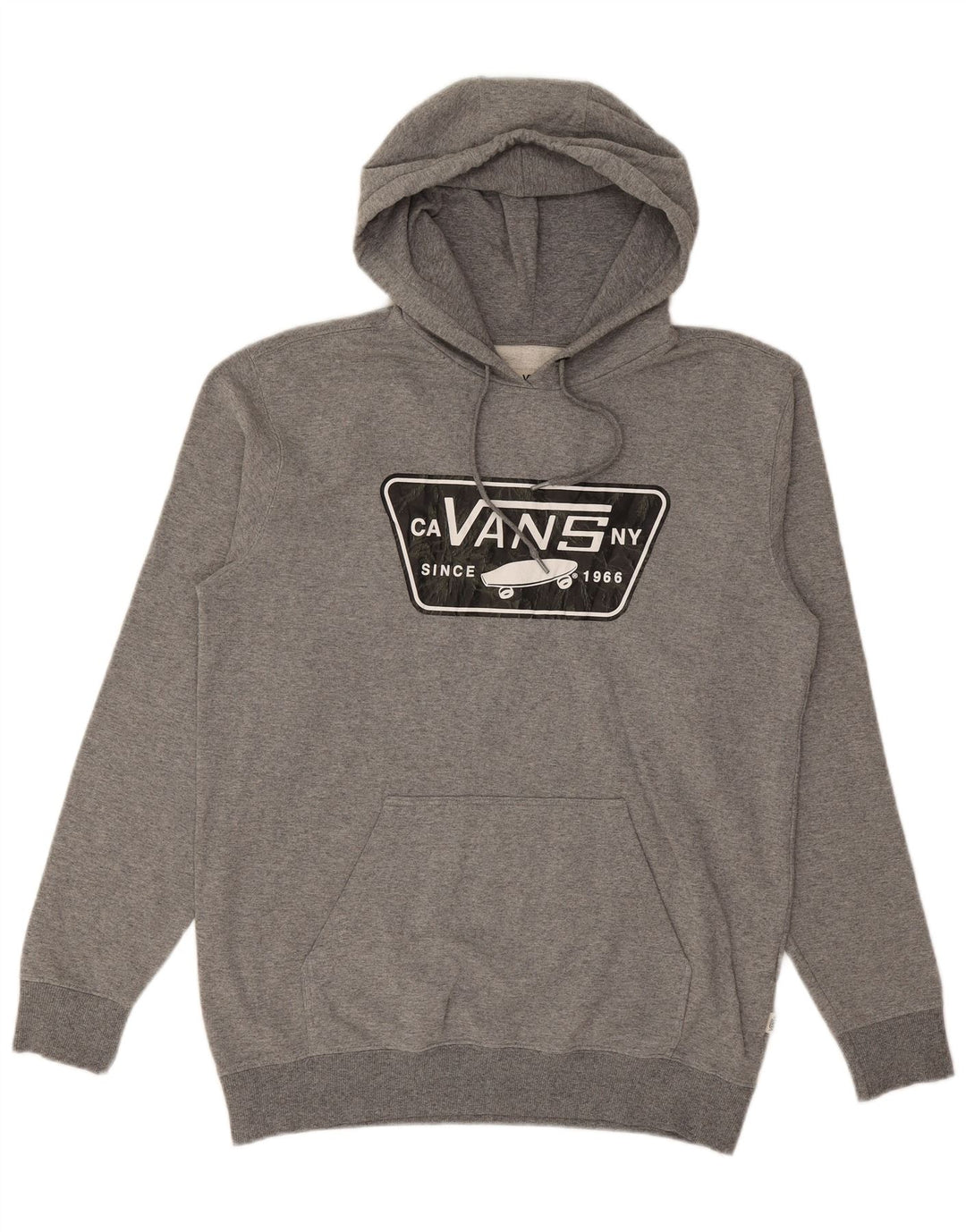Męski sweter z kapturem VANS z grafiką, średnioszary, bawełniany w cętki