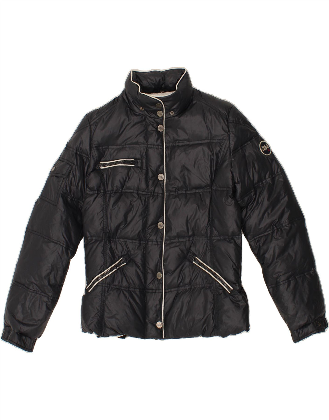 BEST COMPANY Womens Padded Jacket UK 14 Large Black Polyester Vintage Best Company and Second-Hand Best Company from Messina Hembry 