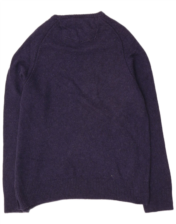 Męski sweter z wycięciem pod szyją Fat Face 2XL Granatowa wełna