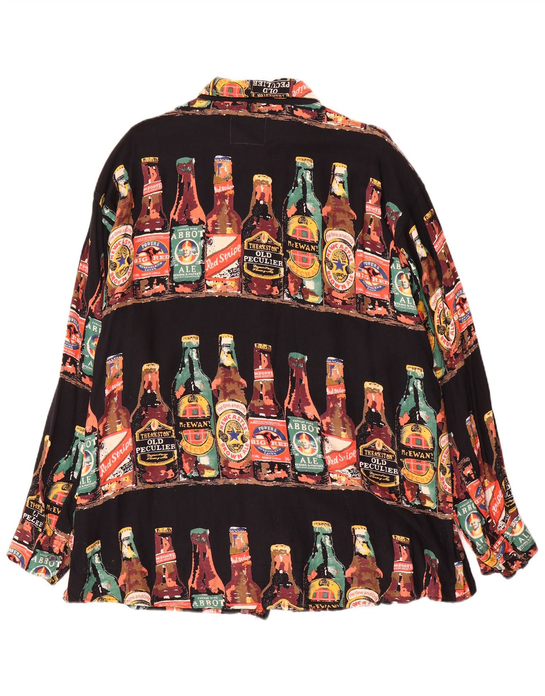 Koszula męska w stylu vintage w abstrakcyjny wzór XL, wielobarwna wiskoza