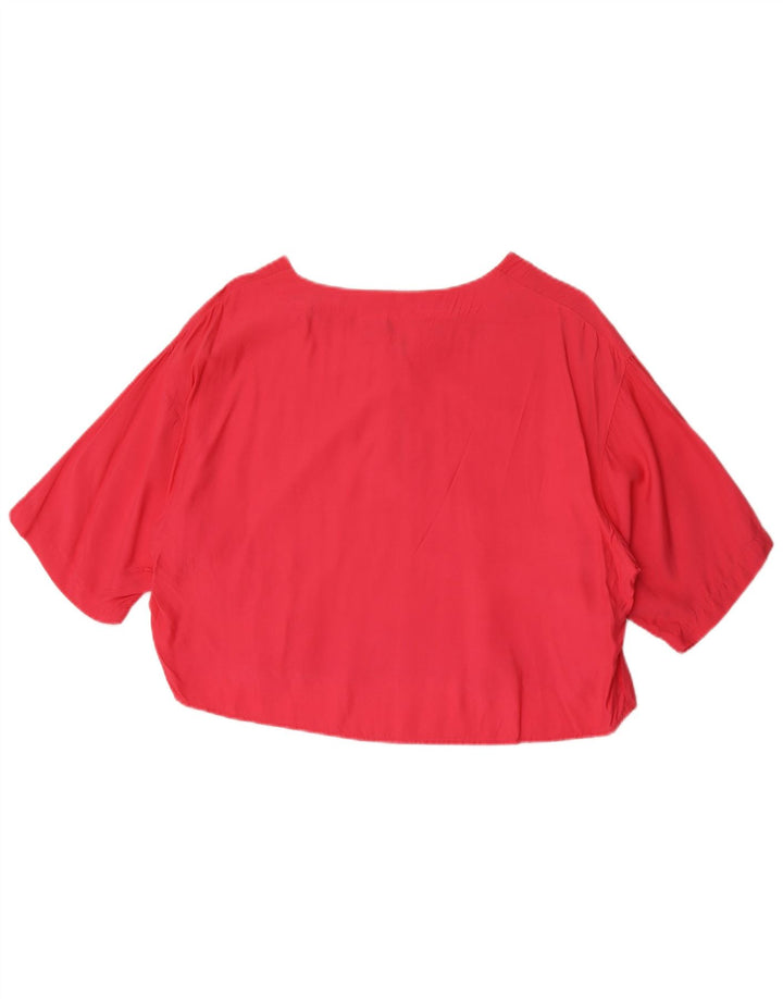 Damska bluzka typu Crop Oversize Benetton IT 44 Średnioróżowa wiskoza