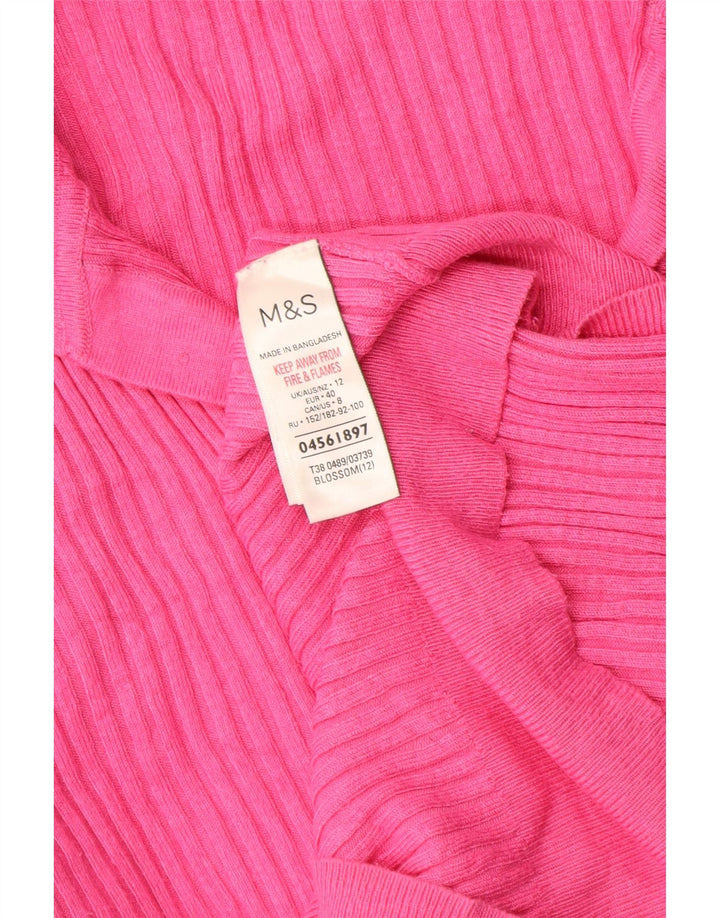 Damski sweter polo Marks & Spencer UK 12, średnioróżowy, wiskoza