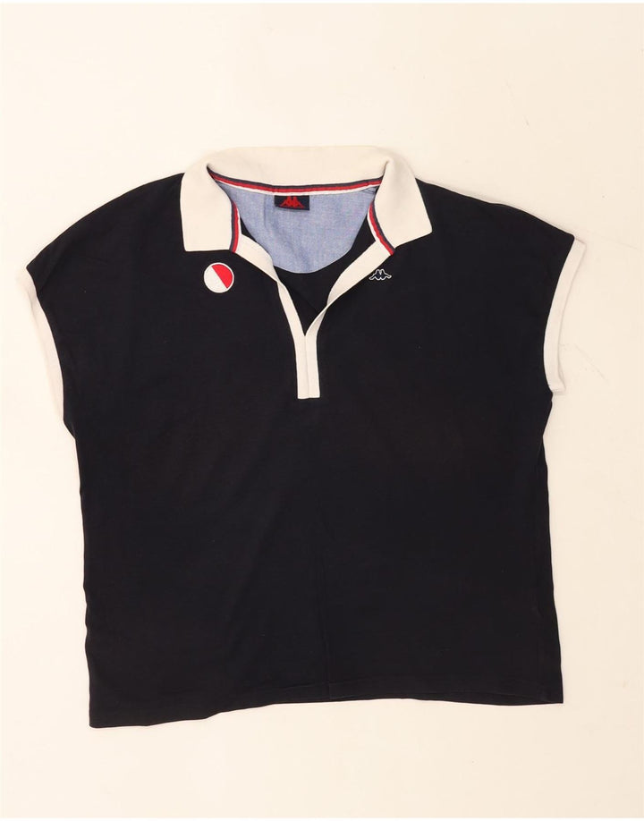 Damska koszulka polo oversize KAPPA UK 16, duża, granatowa