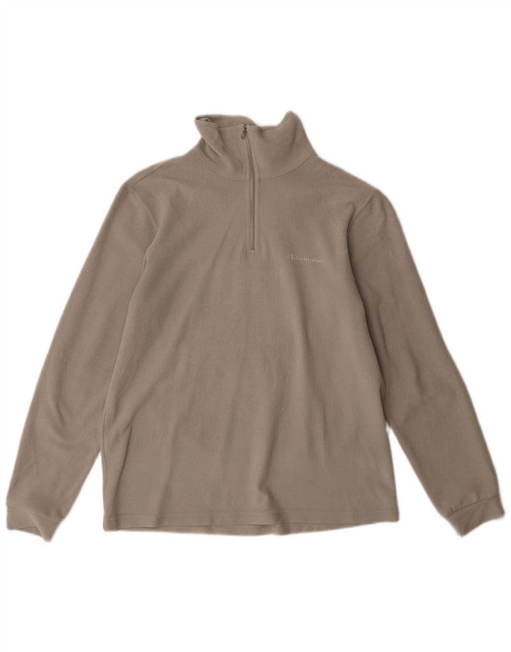 Męski sweter polarowy Champion z zamkiem błyskawicznym, mały, szary, poliestrowy