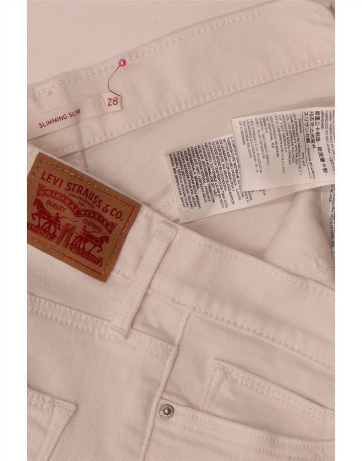 Damskie jeansy wyszczuplające Levi's W28 L31 Biała bawełna