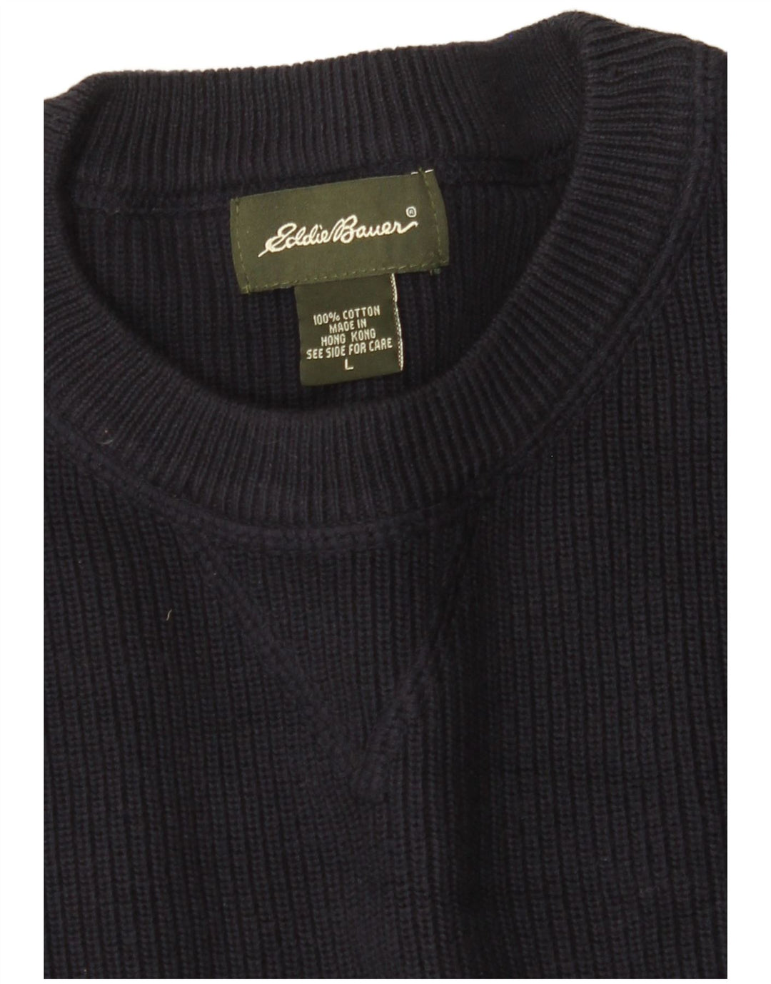 EDDIE BAUER Męski sweter z okrągłym dekoltem, duży, granatowy, bawełniany