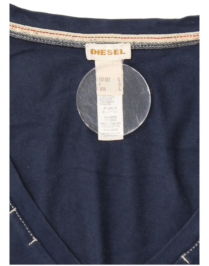 T-shirt męski Diesel, mały, granatowy, bawełniany