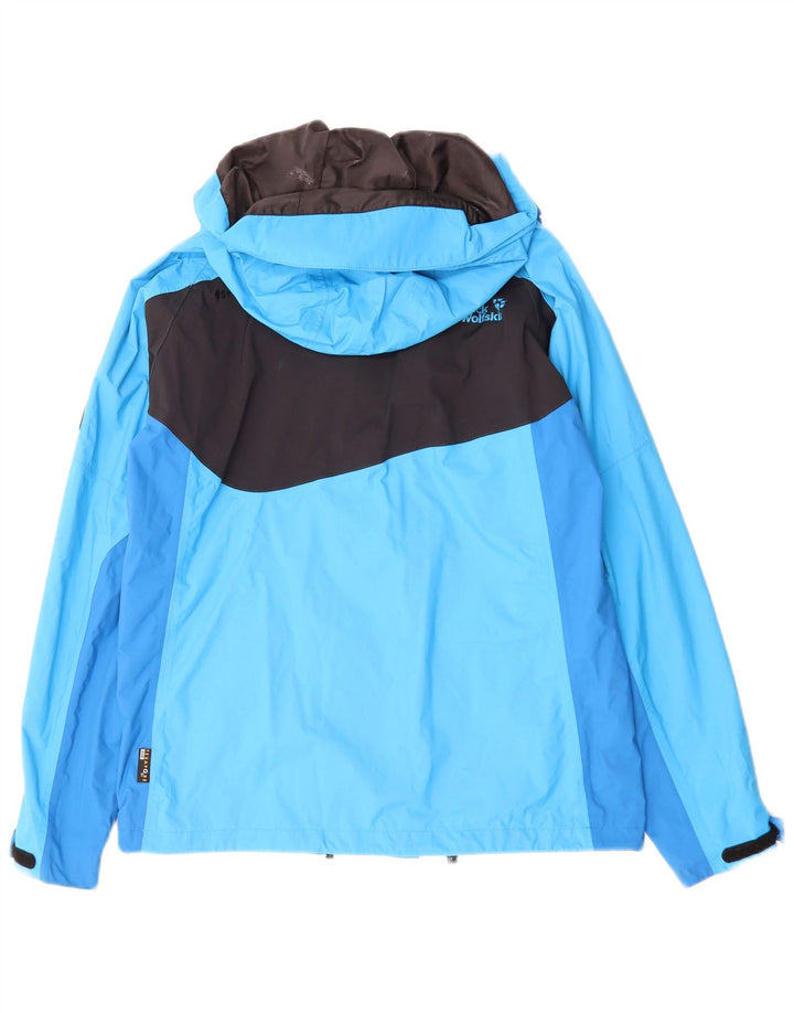 Męska kurtka przeciwdeszczowa z kapturem Jack Wolfskin UK 34 Small Blue Colorblock