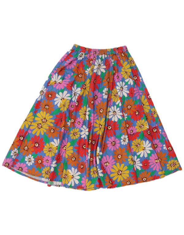 Vintage Womens A-Line Skirt Medium W28 Multicoloured Floral Cotton