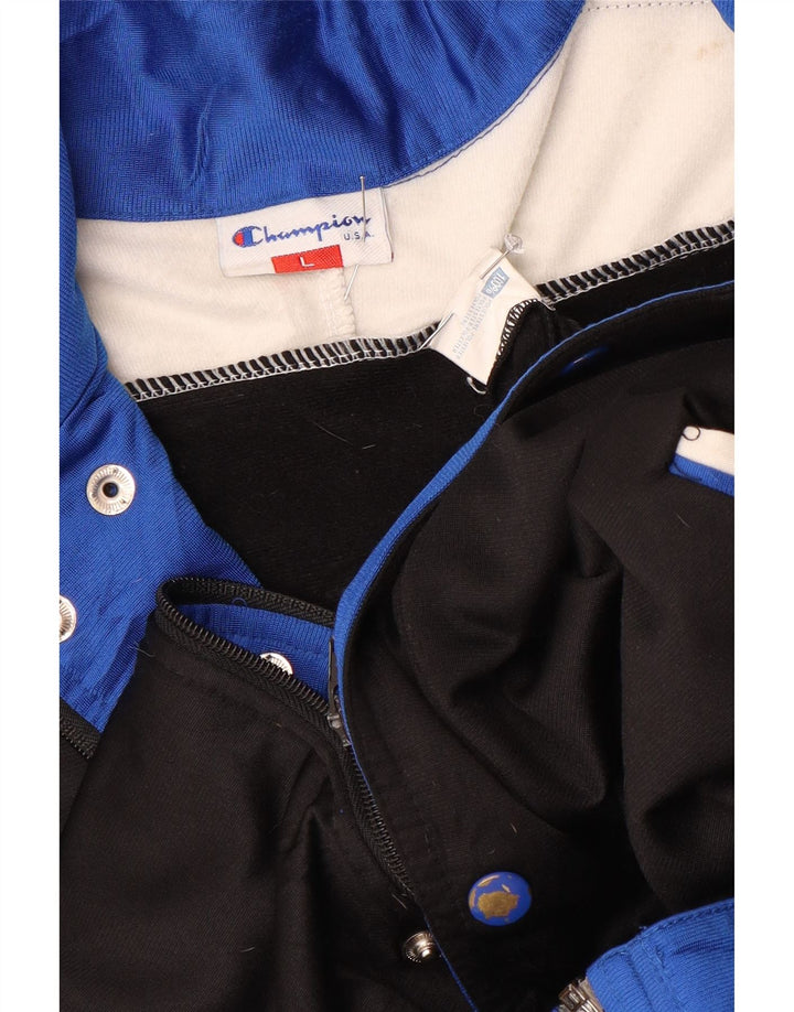 Męska kurtka dresowa Champion Graphic, duża, czarna, z blokami kolorów