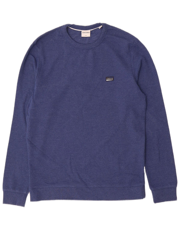 Męski sweter Jack & Jones, średnioniebieski, bawełniany