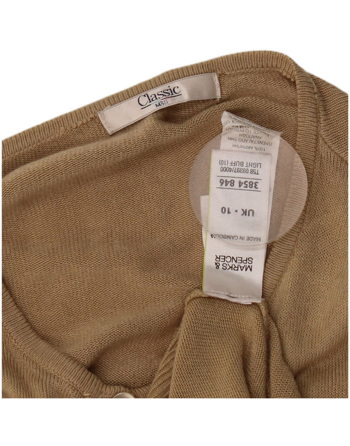 Marks & Spencer Damski sweter kardigan UK 10 Small Beżowy Akryl