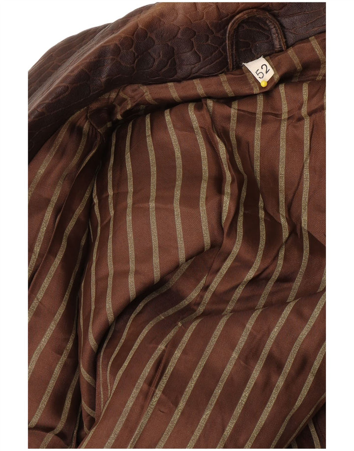Vintage męska kurtka skórzana IT 52 XL brązowa