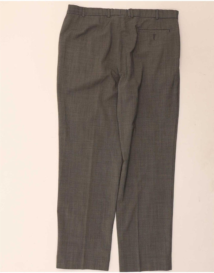 Męskie spodnie garniturowe Marks & Spencer W40 L33, czarny poliester