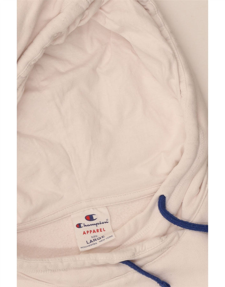 Dziewczęcy sweter z kapturem i grafiką CHAMPION 11-12 lat, duży, biały, bawełniany