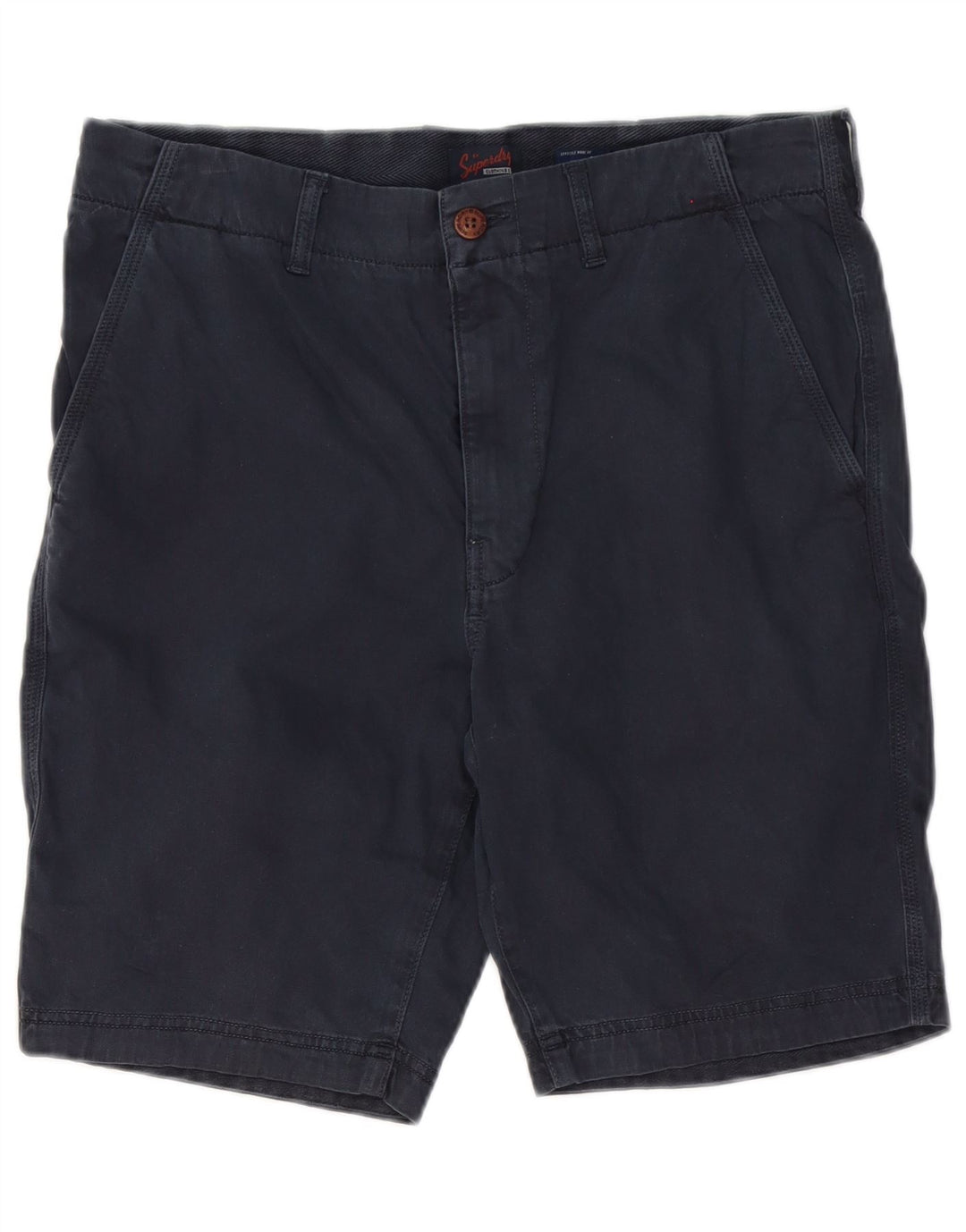 Męskie spodenki Chino Superdry W32 Średni granatowy, bawełniany