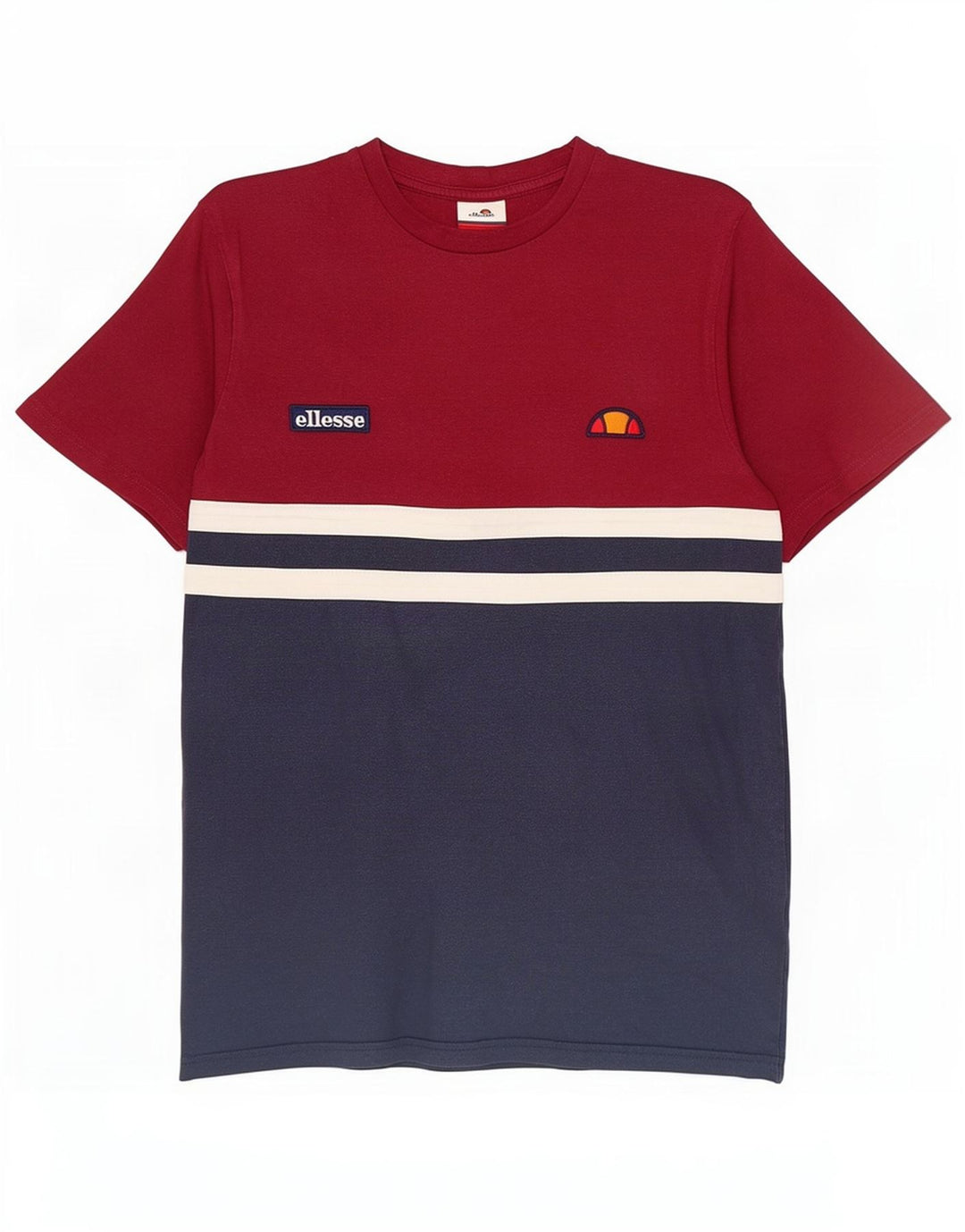 T-shirt męski Ellesse, mały, granatowy, z blokami kolorów