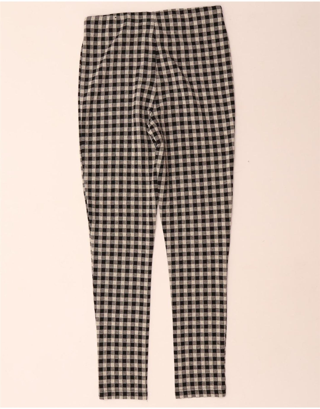 Spodnie damskie Zara Skinny Casual, średnie W28 L29, czarny poliester w kratkę