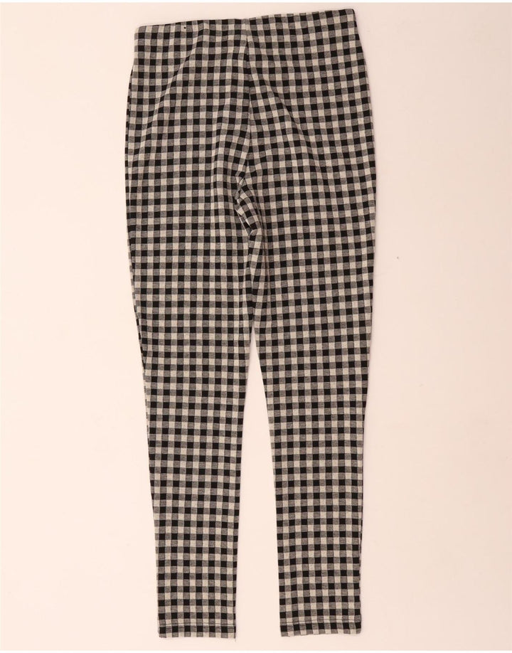 Spodnie damskie Zara Skinny Casual, średnie W28 L29, czarny poliester w kratkę