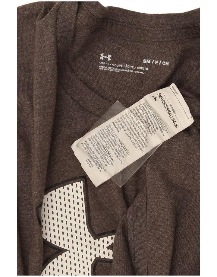 Męski T-shirt z grafiką Under Armour, mały, szary, bawełniany